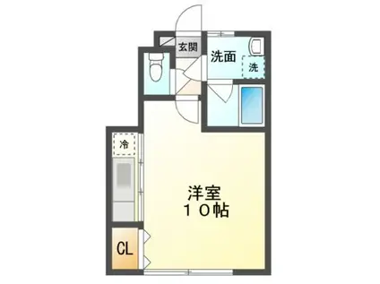 シャインアーチE(ワンルーム/1階)の間取り写真