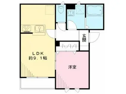 ルミエール平井(1LDK/2階)の間取り写真