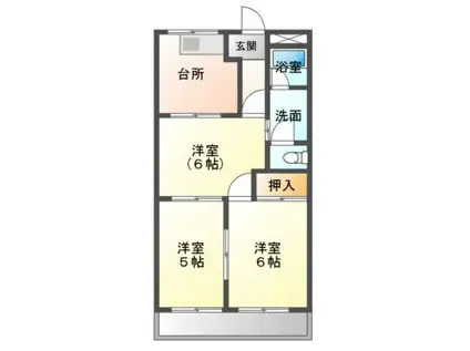 オークヒルズ(3K/1階)の間取り写真