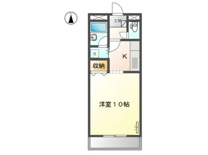 ウェンディB(1K/1階)の間取り写真