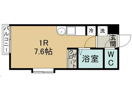 アイショウヴィラ国見(ワンルーム/2階)の間取り写真
