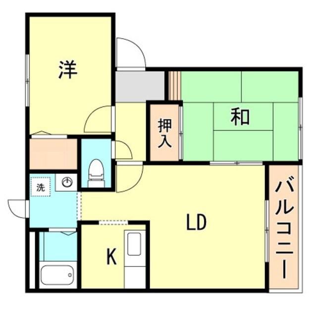 ファジーアドザックスA棟(2LDK/2階)の間取り写真