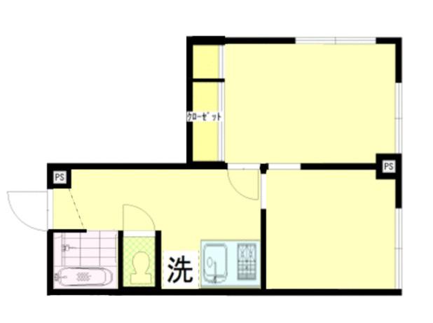 鈴木ビル(2DK/4階)の間取り写真