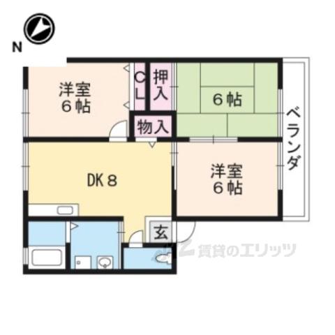 コーポウムザ(3DK/2階)の間取り写真