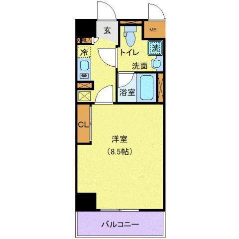 ACCESS湘南平塚(1K/6階)の間取り写真