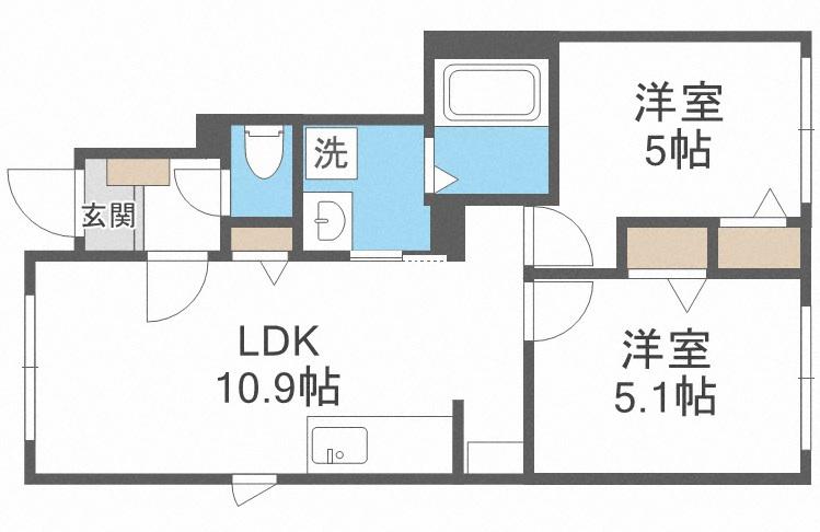 サンプラザ(2LDK/1階)の間取り写真