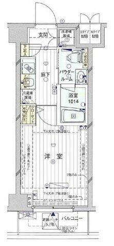 メインステージ押上II(1K/4階)の間取り写真
