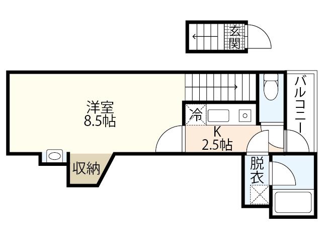 M TERRACE藤垂園 参番館(1K/2階)の間取り写真