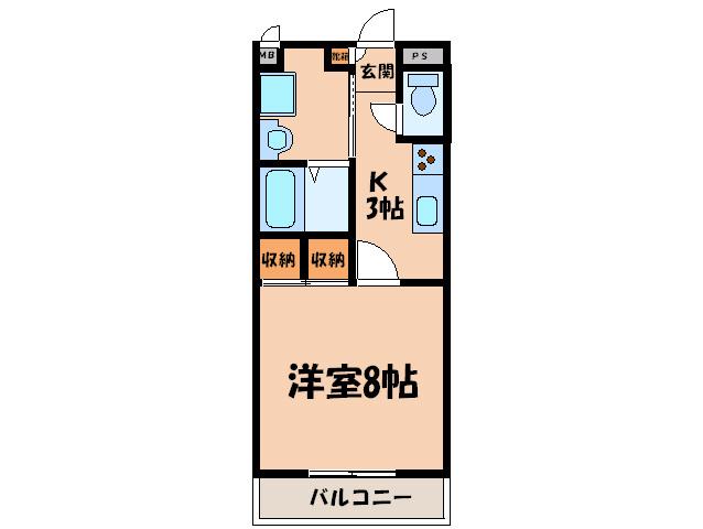 ROUND HILLS(1K/1階)の間取り写真