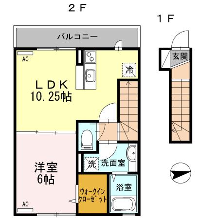 アケボノ7(1LDK/2階)の間取り写真
