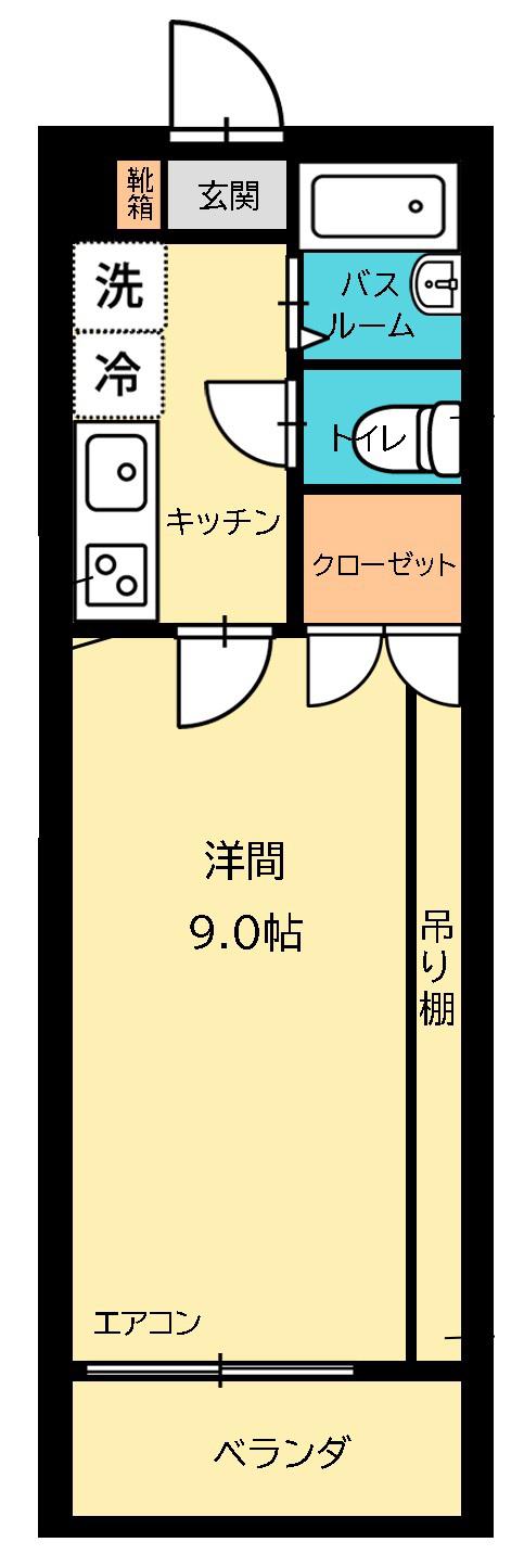 15TH富山ビル(1K/5階)の間取り写真