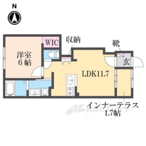 SERENATA SASAYAMA(1LDK/1階)の間取り写真