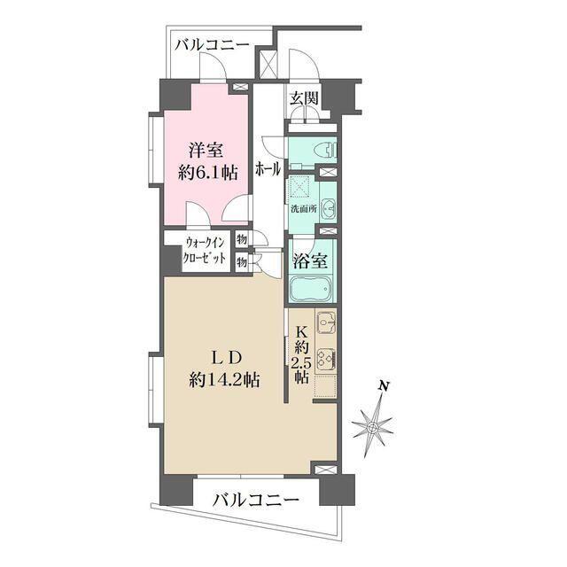 グルックハイム紀尾井町(1LDK/4階)の間取り写真