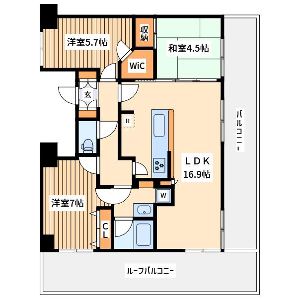 パテラ西武立川(2LDK/8階)の間取り写真