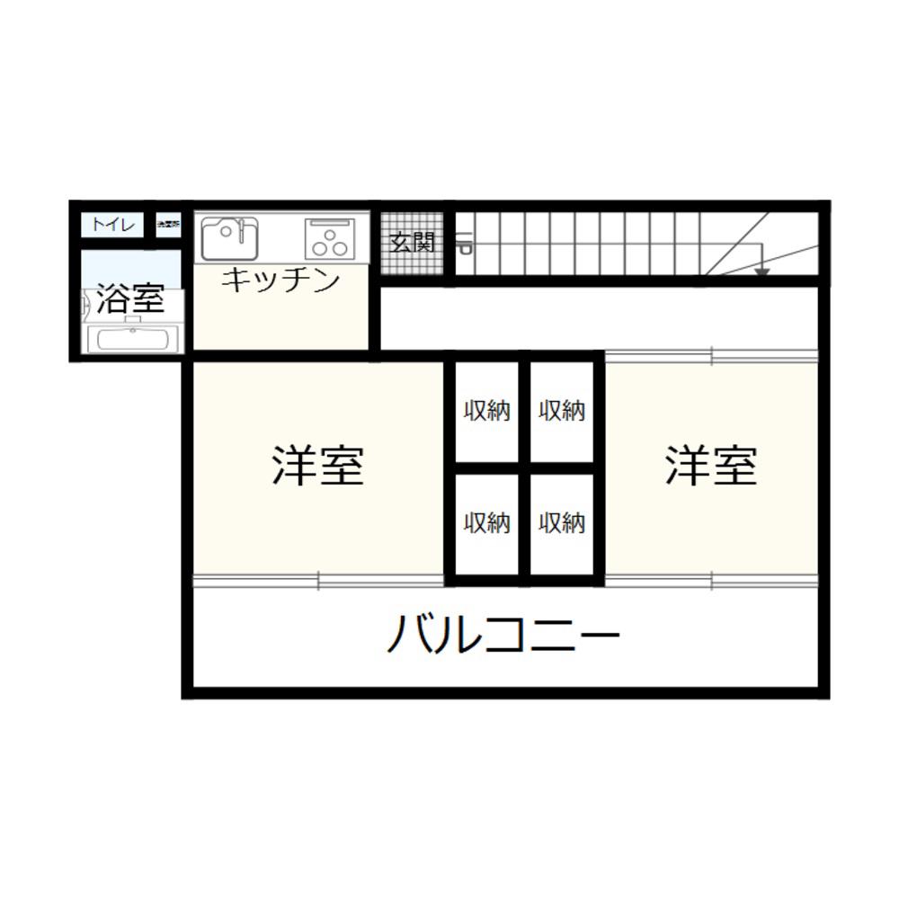 小田井宿B(2DK/2階)の間取り写真