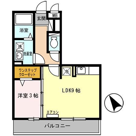 セジュール石町(1LDK/2階)の間取り写真
