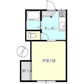 パインハウス(1K/2階)の間取り写真