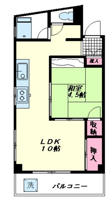 ニュー和田マンション(1LDK/2階)の間取り写真