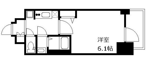 プレサンス松屋町ヴェルデス(1K/2階)の間取り写真