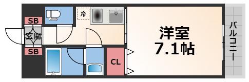 グレンパーク中川(1K/11階)の間取り写真