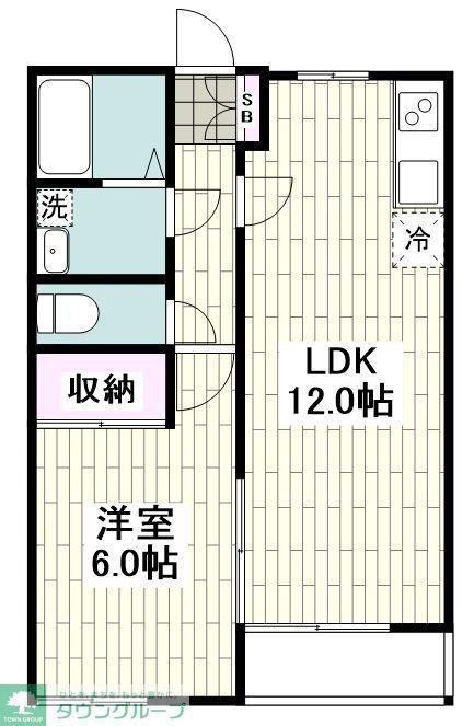 LOTUS VIEWA棟(1LDK/1階)の間取り写真