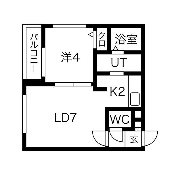 RAFFINE大通東PREMIUM(1LDK/2階)の間取り写真