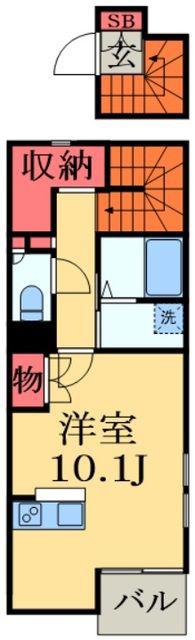 ミランダグルージアII(ワンルーム/2階)の間取り写真