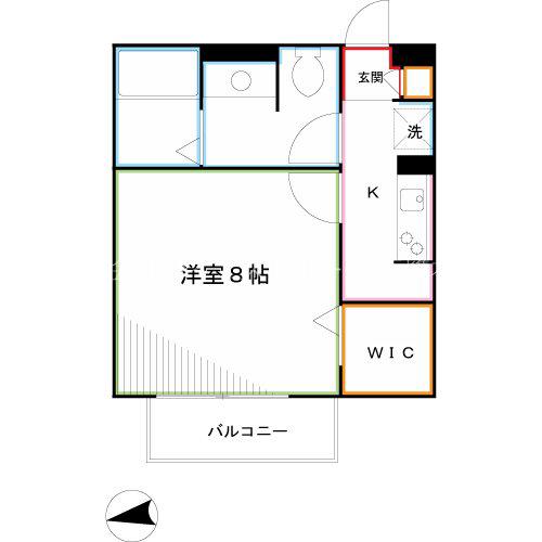 プリムローズ(1K/2階)の間取り写真