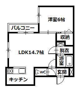 メゾンMT-6AVE(1LDK/3階)の間取り写真