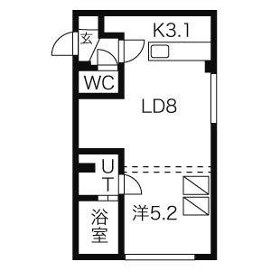 リベルタ福住(1LDK/3階)の間取り写真