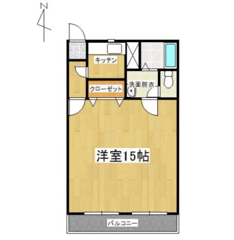 ブールバール(1K/3階)の間取り写真