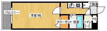 シーロアー(1K/9階)の間取り写真