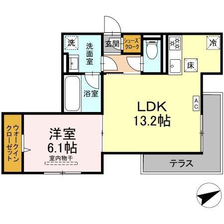 プエンテ(1LDK/1階)の間取り写真