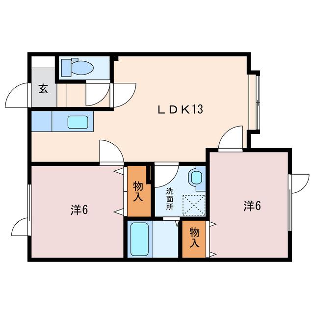 クリークビレッジ(2LDK/1階)の間取り写真