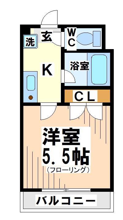 ラスター調布 当店限定物件(1K/1階)の間取り写真