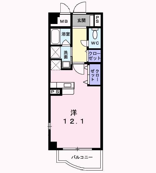 CON BRIO(1K/2階)の間取り写真