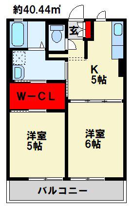 サンコート光国(2DK/2階)の間取り写真