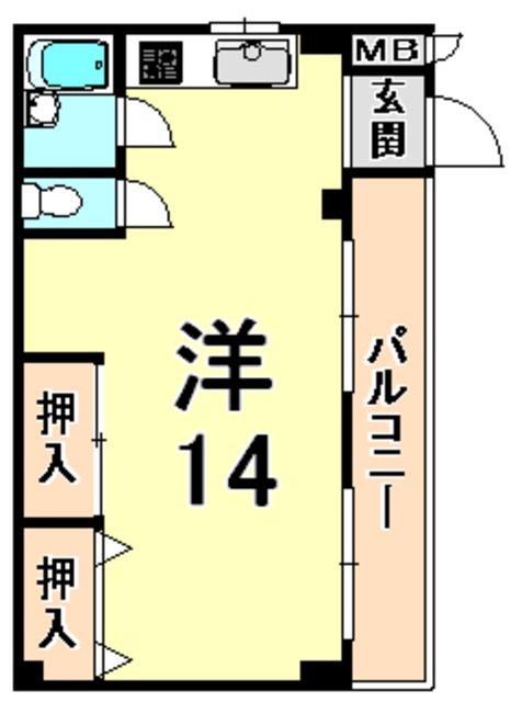 エトワールII(ワンルーム/3階)の間取り写真