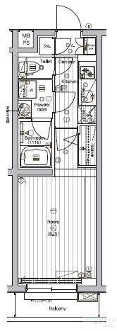 PREMIUM CUBE G 三軒茶屋(1K/2階)の間取り写真
