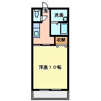 メルローズIII(1K/2階)の間取り写真