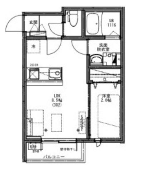KEIAIRESIDENCE西八王子3(1LDK/2階)の間取り写真