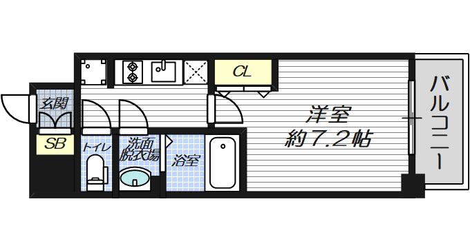 ファステート都島ピース(1K/3階)の間取り写真