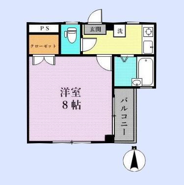 アメニティ松江弐号館(1K/2階)の間取り写真