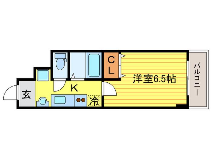 TS CASA御幸町(1K/2階)の間取り写真