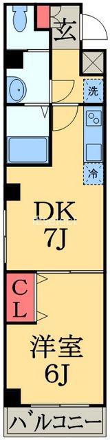 金太郎ヒルズ106(1DK/2階)の間取り写真