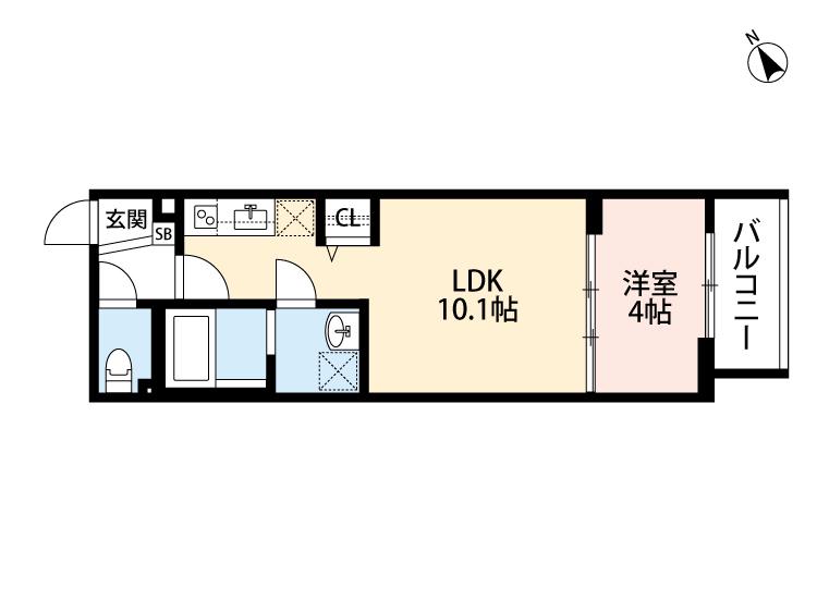 オーサムハウス三先(1LDK/3階)の間取り写真