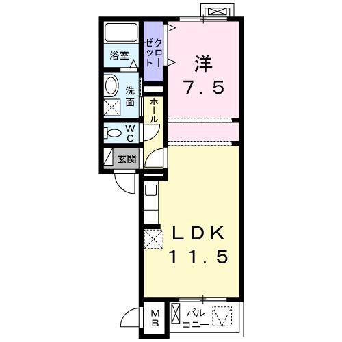 プラザハウス(1LDK/3階)の間取り写真