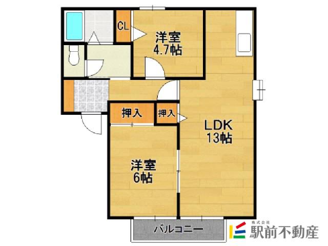 ファミール蔵上A棟(2LDK/1階)の間取り写真
