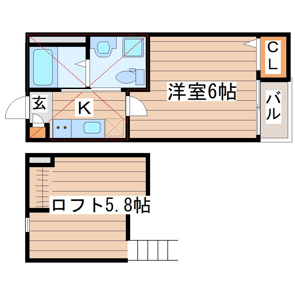 EPO諏訪町メゾン(1K/1階)の間取り写真