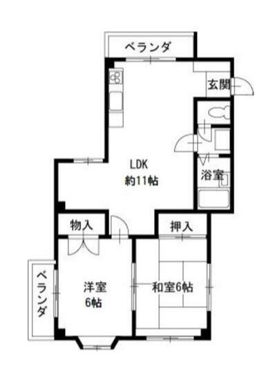 タウンSGT(2LDK/2階)の間取り写真